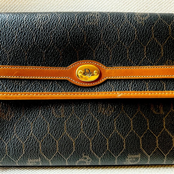 Vintage Christian Dior logo canvas clutch, never used! - Picture 1 of 10